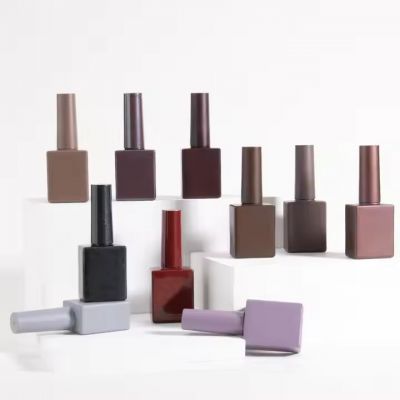 Wholesale Custom 10ml 12ml square Empty Glass Nail Polish Bottle for Nail Polish with Cap and Brush