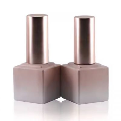 OEM Empty pink square Nail Builder Gel Polish Glass Bottle