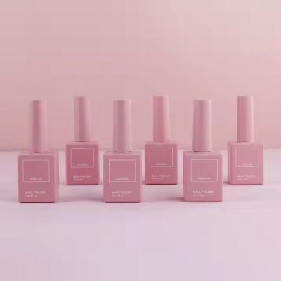 Factory Direct Sales Empty Nail Polish Bottle square pink Cute Glass Bottle