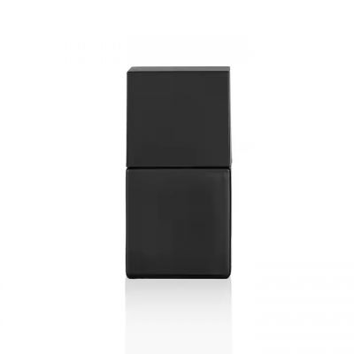 Custom Made 10ml Matte Black square Empty Uv Gel Nail Polish Bottle