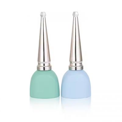 Wholesale Custom Made Luxury Unique pink Empty Nail Gel Polish Glass Bottle with Long Cap