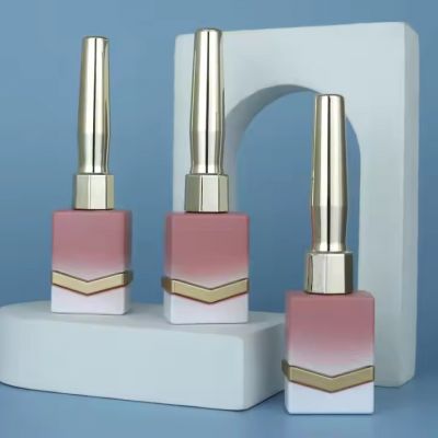 Custom logo 11mlsquare Uv Nail Gel Polish Bottle Matte White Coated Color Nail Lacquer Oil Bottle Free Sample