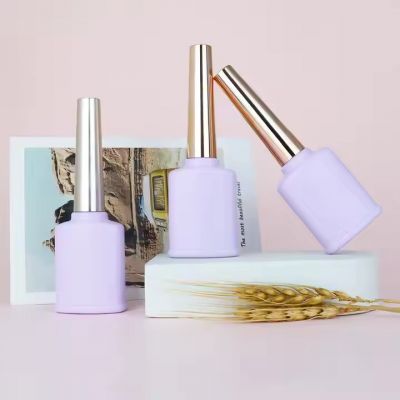 Custom Unique 15ml pink Gel Nail Polish Bottle Factory Wholesale Glossy Printed logo Nail Oil Liquid Glass Packing Container
