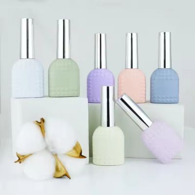 Custom Design Unique 12ml Empty Gel Polish Bottle with Brush Luxury Matt Color Green Nail Lacquer Liquid Glass Cosmetics Package