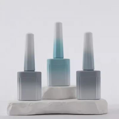 Factory Custom 10ml square Empty Nail Gel Polish Bottle with Brush Cute Nail Oil Glass Container Supplier