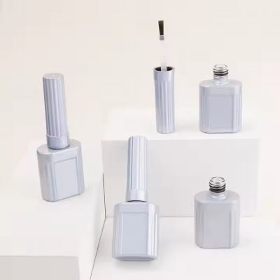 Custom High Quality Blue Color Nail Polish Bottle With Brush Clear Empty Nail Polish Bottle