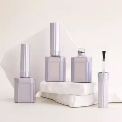 Custom High Quality pink Color Nail Polish Bottle With Brush Clear Empty Nail Polish Bottle