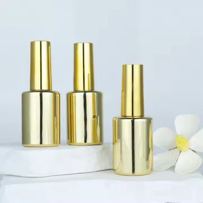 Manufacturer Private Label 12ml Golden Personal Empty Uv Gel Nail Polish Bottle With Custom Design