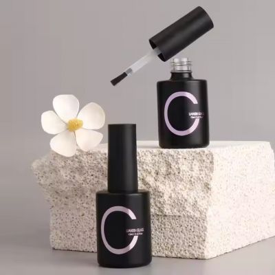 Empty Nail Polish Bottle with Brush 8ml 16ml UV Gel Comes with Label Bottle High Quality Black Nail Polish Bottle