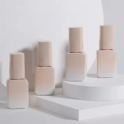 Custom square High Quality Stained Glass Nail Polish Bottle Comes with Label UV Gel Empty Nail Polish Bottle