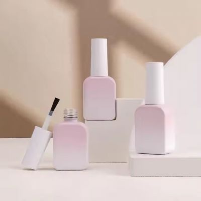 Wholesale Empty Cosmetic Nail Polish Bottle Luxury High Quality pink Gradient with Brush Nail Polish Bottle 10ml11ml12ml