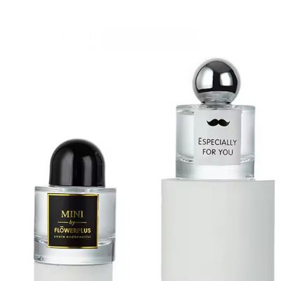 Hot 30ml 50ml Short Cylinder Clear Perfume Bottles Empty 50 ml Round Glass Parfum Bottles