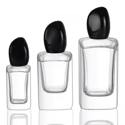 Wholesale 30ml 50 ml 100ml Empty Luxury Square Spray Fragrance Parfum Bottle Black Refillable Perfume Glass Bottle