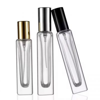 Perfume Decants Mini Square Clear Sample Glass Refillable Thick Bottom Vintage Slim Tall 8ml 10ml 15ml Cosmetic Screen Printing