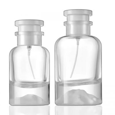Luxury White Gradient Thick Bottom Mountain Peaks Empty Round Spray Perfume Fragrance Parfum Bottles With Paper Tube