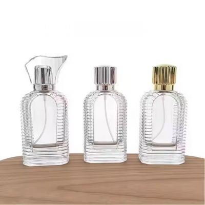 Recyclable High Quality Clear 50ml Glass Perfume Bottles Flat Travel Perfume Bottle
