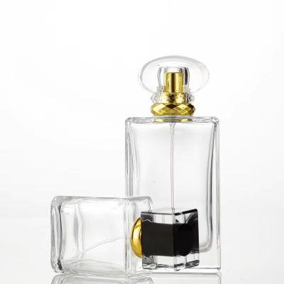 Wholesale High Quality 50ml 100ml Clear Glass Perfume Bottles with Creative Acrylic Lid