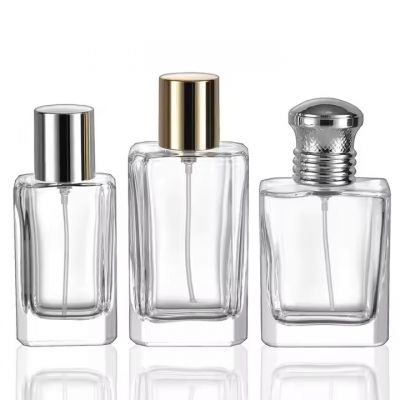 Empty Square Perfume Bottles Custom Made Glass Perfume Bottles 30ml 50ml Spray Pump Perfume Glass Bottle
