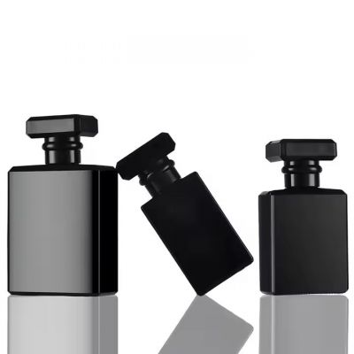 Good Quality Square Perfume Bottle Matte Black Perfume Bottle 20ml 30ml 50ml 100ml Perfume Bottle With Box