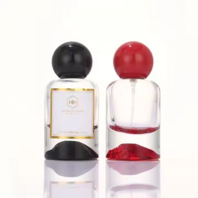 New Design Mountain Bottom Perfume Glass Bottles 30ml 50ml 100ml Luxury Perfume Spray Bottle With Ball Cap