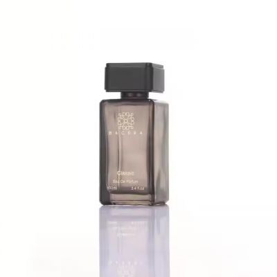 Custom Logo Empty Perfume Glass Spray Bottle 100ml Grey Square Glass Perfume Bottle With Packaging Box