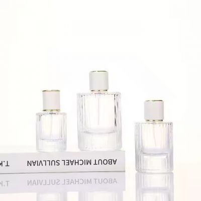 Custom 30ml 50ml 100ml Circular Glass Perfume Spray Bottle Clear Luxury Oem Logo and Box Container Cap Perfume Bottle