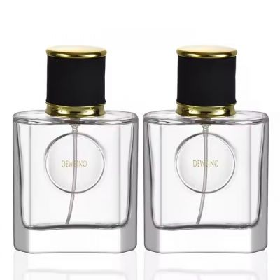 Wholesale 60 Ml Clear Rectangular Glass Bottle Perfume Spray Custom Perfume Bottle With Box Packaging