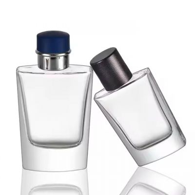 Hot Sale Free Sample 30ml 50ml Clear Flat Square Perfumes Bottle With Screw Spray Pump Cap
