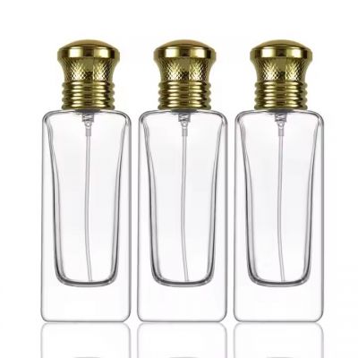 Custom Made Glass Perfume Bottles 50ml Perfume Glass Bottles Rectangle Transparent Perfume Glass Bottle Spray