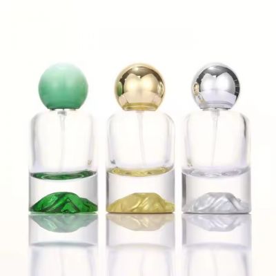 In Stock 30ml 50ml 100ml Volcano Shaped Bottle Bottom Round Glass Perfume Bottle Ball Cap Sprayer Perfume Bottle Packaging