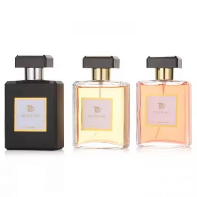 Wholesale Empty Glass Perfume Bottles 50 Ml Square Spray Perfume Bottle Clear Perfume Glass Bottle