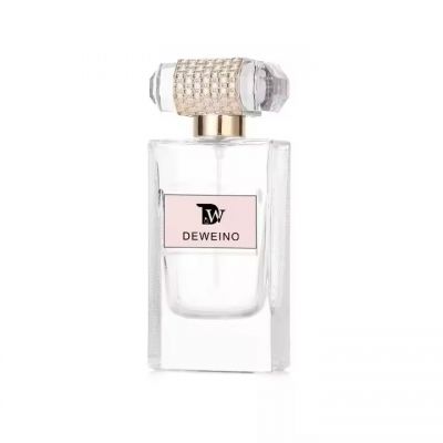 Hot Sale Custom Logo Clear Color Cosmetic Empty Square Glass Perfume Bottle 60ml Custom Spray Perfume Glass Bottle