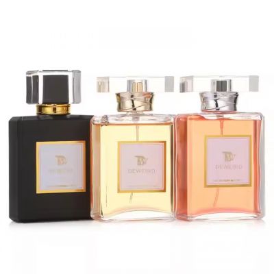 Custom Color and Cap Perfume Bottle Luxury Perfume Bottle Square Spray Perfume Glass Bottle