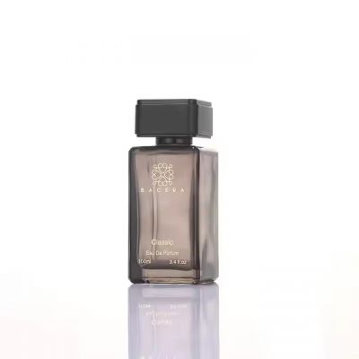Custom Wholesale Clear Luxury Amber 100ml Round Glass Perfume Spray Bottle Oem Logo and Box Container Cap Glass Perfume Bottle