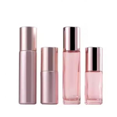 Custom Refill 5ml 10ml Perfume Bottle Pink Luxury Ball Bearing Perfume Bottle With Metal Lid