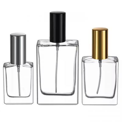 Cheap Slim and Flat Thin 30ml 50ml 100ml Glass Perfume Bottle With Screw Type Cap