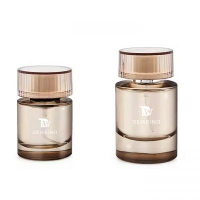 Hot Sale Cylinder Glass Empty Perfume Bottle Brown Clear 30ml 50ml Perfume Bottle With Box Customized Logo
