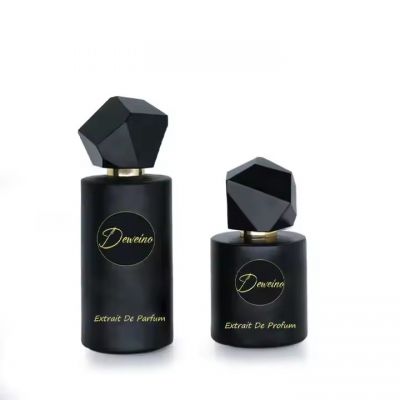 High Grade Luxury Glass Perfume Bottle Round 30ML Perfume Bottle Black Perfume Bottle 50 Ml With Box Packaging