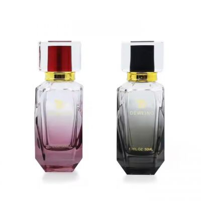 Custom Brand Customised Perfume Bottle Gradient Black Perfume Dispenser Bottle Polygon Perfume Bottle with Box