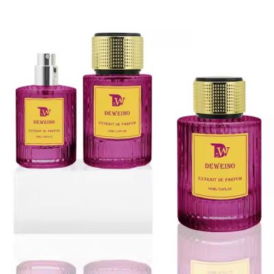 Customization Purple Perfume Roller Bottle Empty Perfume Bottle Wholesale Unique 50ml Perfume Bottle With Box