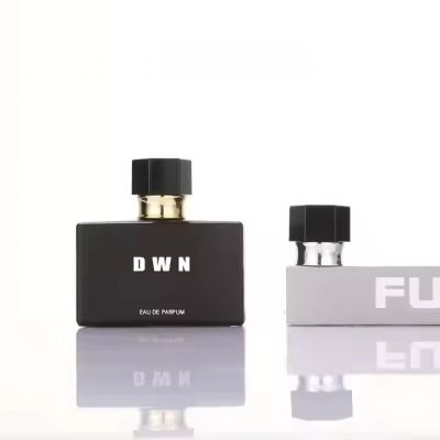 Luxury Matte Black Perfume Spray Bottles 50Ml Square Glass Spray Perfume Bottle Empty Custom Perfume Bottle With Box Packaging