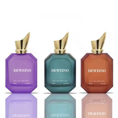 Wholesale Perfume Bottle 100ml Glass Bottles Perfume Polygon Frosted Green Perfume Box Packaging With Logo for Bottle