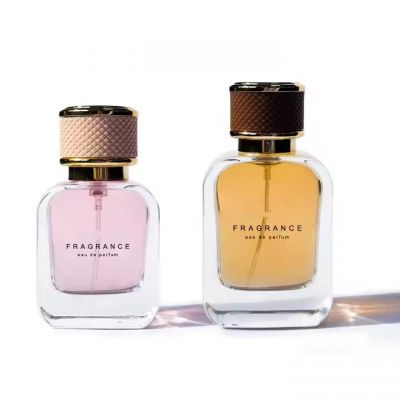 New Design Luxury Perfume Bottle 30ml 50ml Empty Perfume Bottles Leather Cap Perfume Bottle Custom Logo