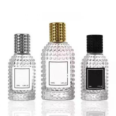 Wholesale Perfume Bottle 30Ml Clear New Design Glass Perfume Bottle Round Custom Logo Perfume Bottle With Round Lid