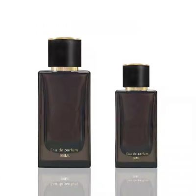 Custom Perfume Spray Bottles Clear Black Glass Spray Bottle 50Ml 100Ml Empty Perfume Bottle With Box Packaging