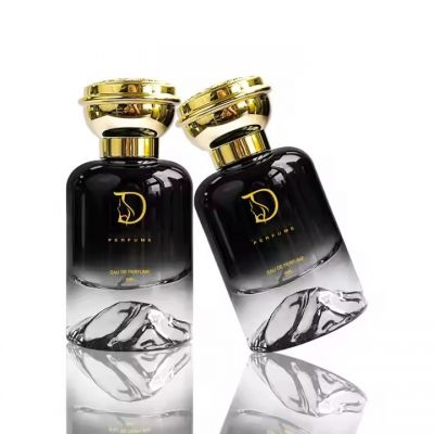 Gradient Black Round Perfume Bottle Custom Logo 50Ml Glass Perfume Bottle Wholesale Luxury Perfume Bottle