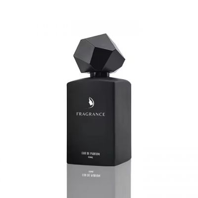 Luxury Perfume Bottle 50ml Perfume Bottle Empty Unique Design Cap Custom Matte Black Perfume Bottle With Box