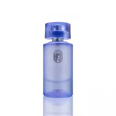 New Arrival Luxury Custom Empty Perfume Bottle 50 ml Frosted Bule Round Perfume Bottles Buff With Box Packaging