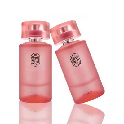 Wholesale Coloured Glass Perfume Bottles Red High Quality 50ml Perfume Bottle Empty With Round Lids