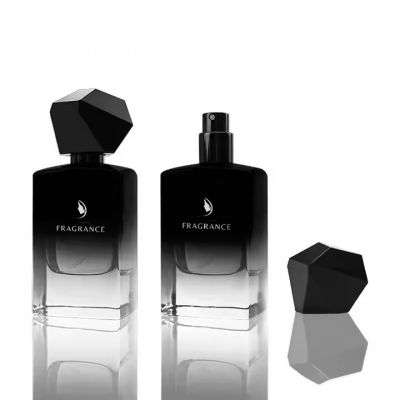 Best Sale Luxury Perfume Bottle Gradient Black Perfume Bottle Customize Unique Design 50 ml Perfume Bottle With Box